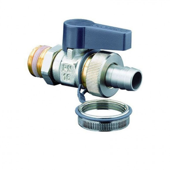 Шаровой кран F+E "Optiflex" Ду15,1/2"НР, со штуцером для шланга и колпачком Оventrop