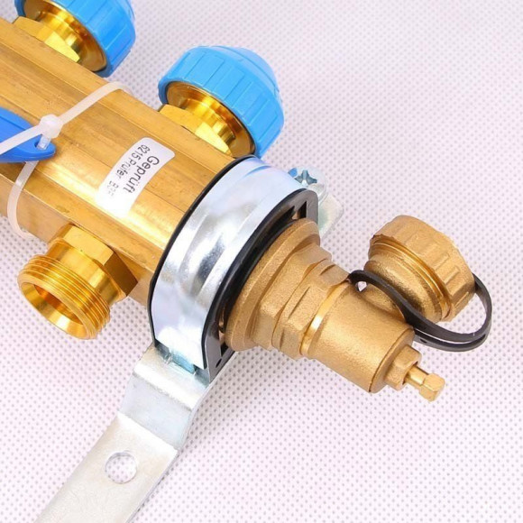 Коллектор для теплого пола WATTS HKV/T 1"x3/4" ЕК на 7 выходов с расходомером