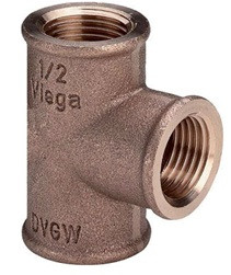 Тройник резьбовой 1 1/4" Viega бронзовый Тройник резьбовой 1 1/4" Viega бронзовый