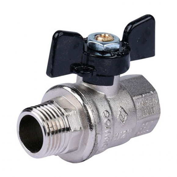 Кран шаровой ВР-НР 1/2" бабочка Bugatti Кран шаровой ВР-НР 1/2" бабочка Bugatti