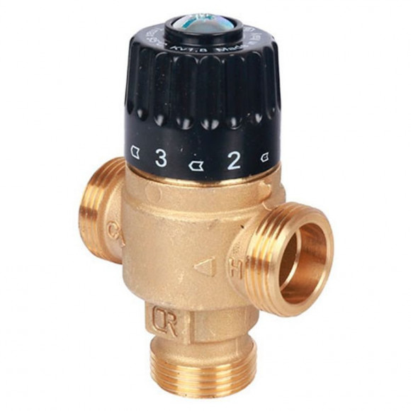 Клапан термосмесительный НР 3/4" 35-60 С KV 1.8 м3/ч Stout Клапан термосмесительный НР 3/4" 35-60 С KV 1.8 м3/ч Stout