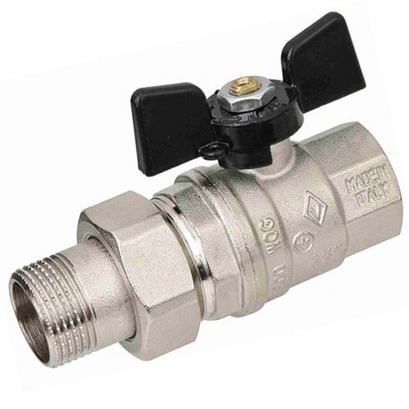 Кран шаровой со сгоном 3/4" бабочка Bugatti Кран шаровой со сгоном 3/4" бабочка Bugatti