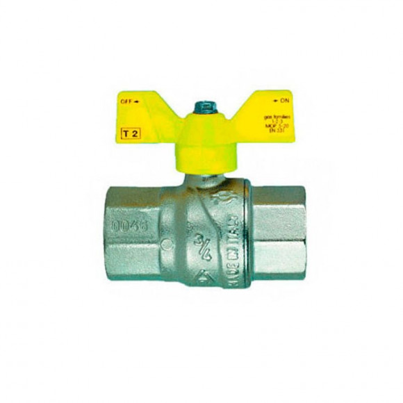 Кран шаровой для газа ВВ 3/4" бабочка F.I.V
