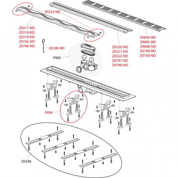 Душевой лоток AlcaPlast APZ8-Simple 550 с решеткой и опорами Душевой лоток AlcaPlast APZ8-Simple 550 с решеткой и опорами
